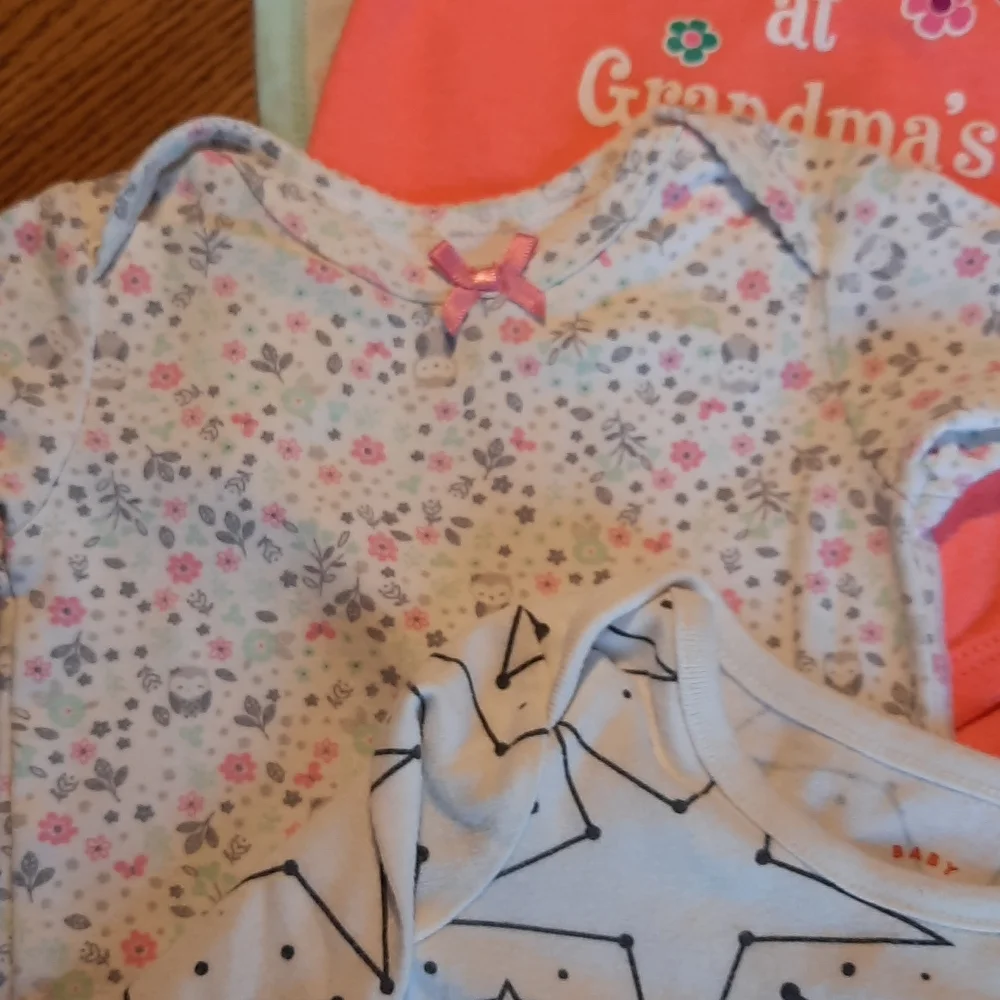 Onesies baby girl 8 piece three to six months short sleeve and one long sleeve b